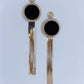 Extra Long Gold or Silver Finish Herringbone Tassel Earrings