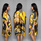 Gold Flowers Cover Up Kimono