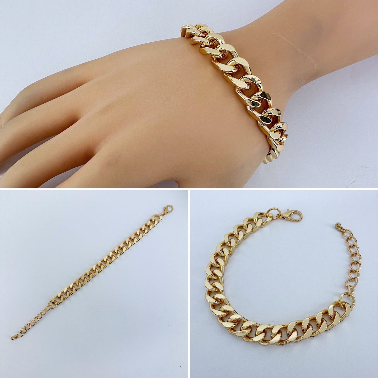 Gold or Silver Finish Cuban Link Bracelet