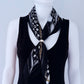 Flower Print Faux Silk Scarf / Bandana