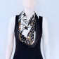 Flower Print Faux Silk Scarf / Bandana