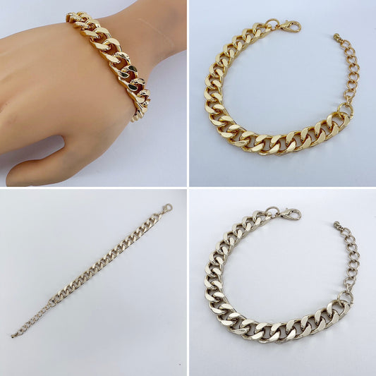 Gold or Silver Finish Cuban Link Bracelet