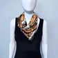 Flower Print Faux Silk Scarf / Bandana