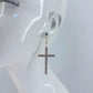 Fish Hook Earrings With Rhinestones Cross Design Dangle