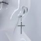 Fish Hook Earrings With Rhinestones Cross Design Dangle