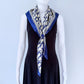 Blue Silk Feel Square Scarf Initial D Print