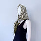 Olive Silk Feel Square Scarf Initial D Print
