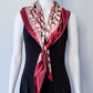 Red Silk Feel Square Scarf Initial D Print