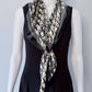 Black Silk Feel Square Scarf Initial D Print
