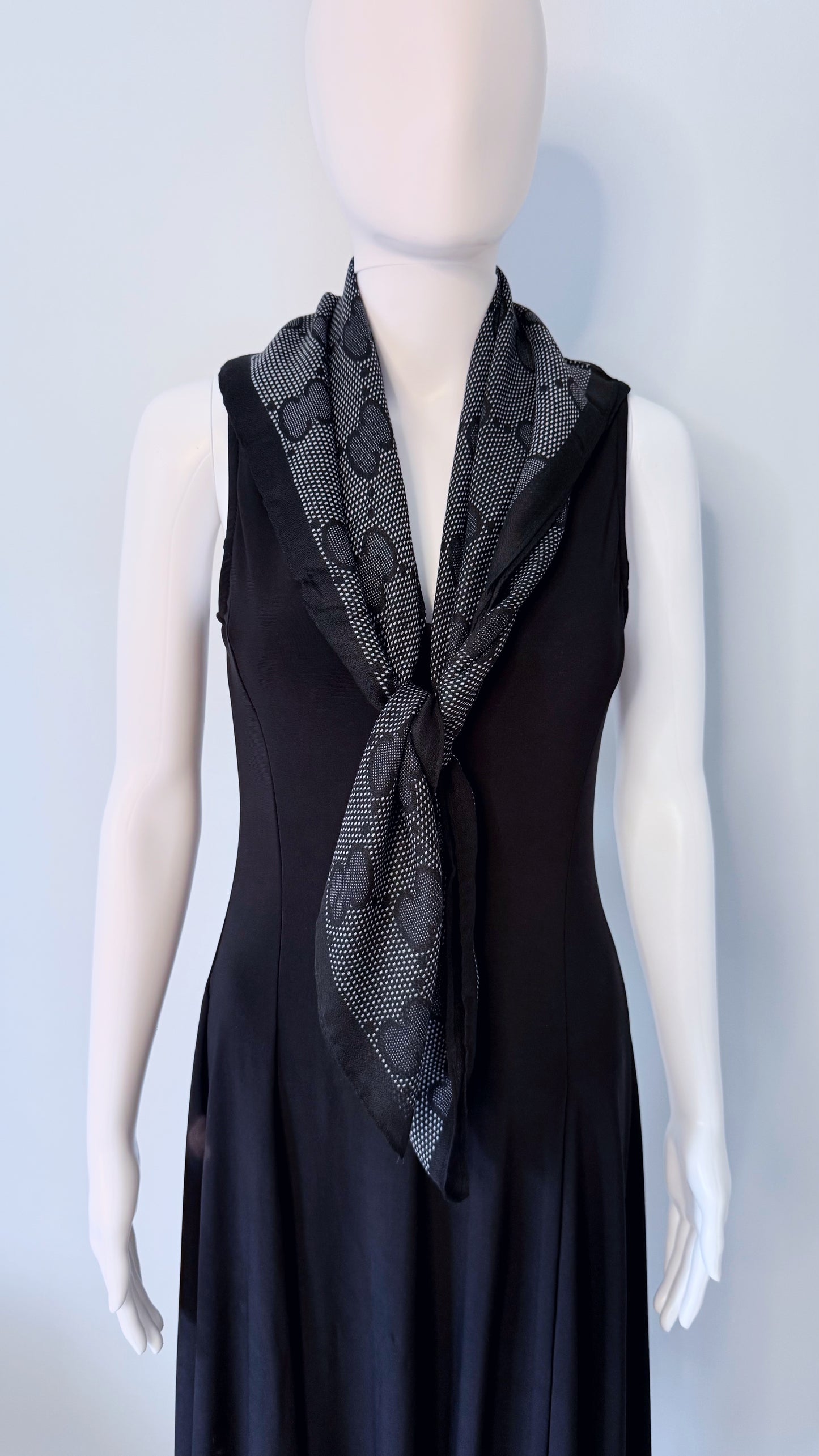 Black Cotton Square Scarf