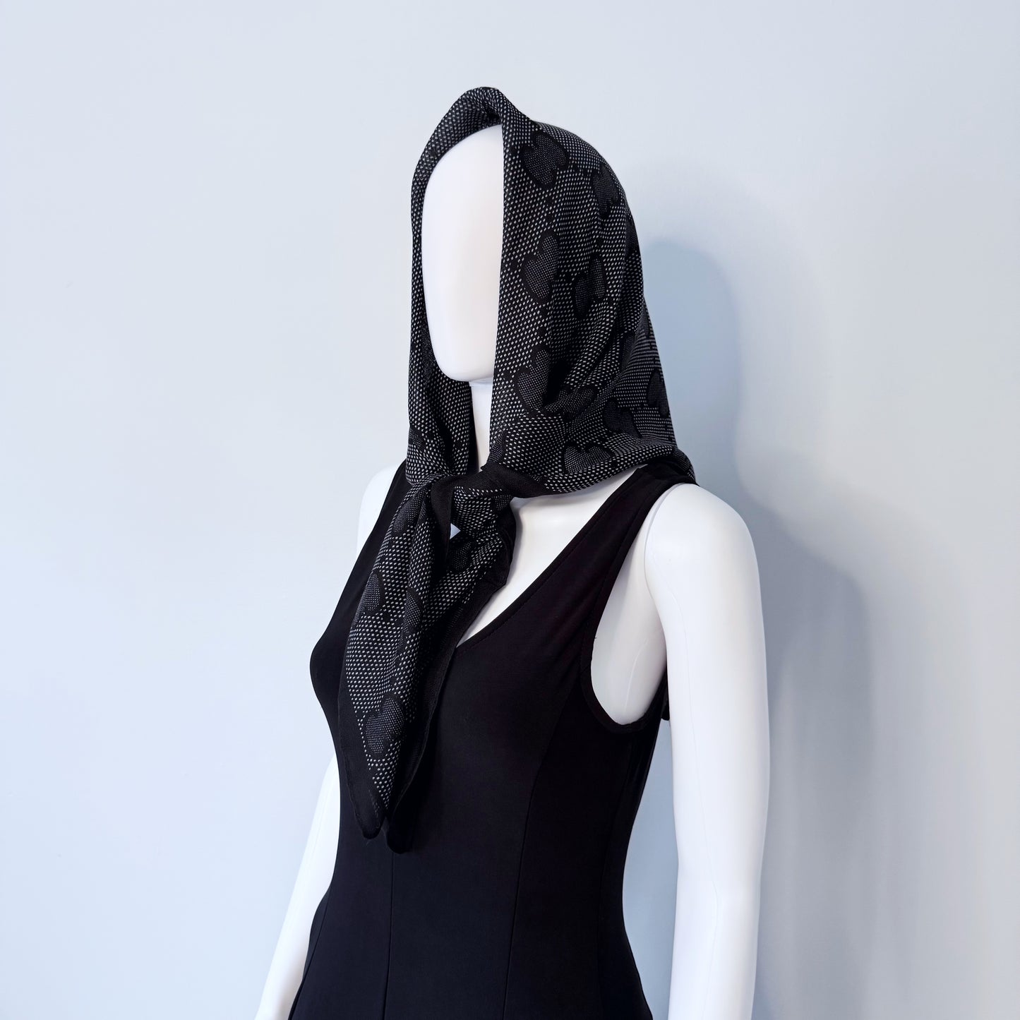 Black Cotton Square Scarf