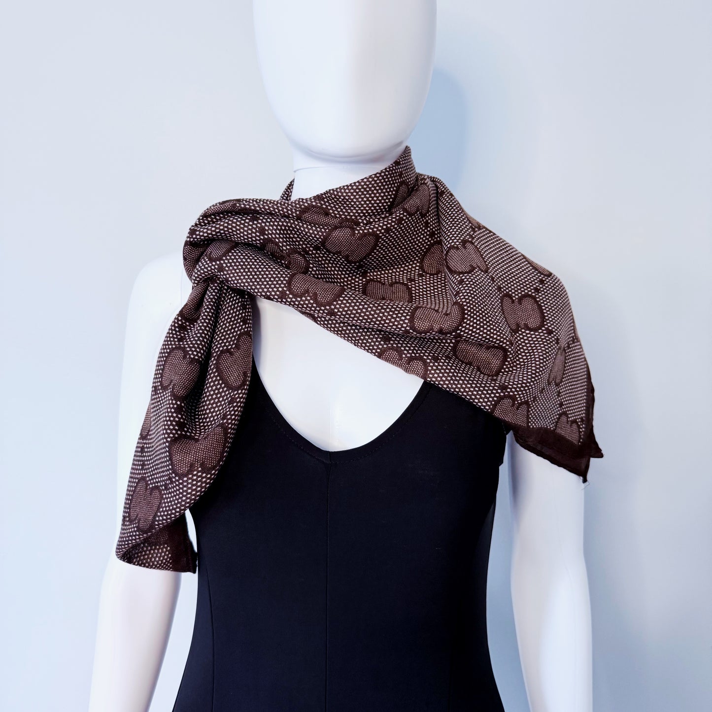 Brown Cotton Square Scarf
