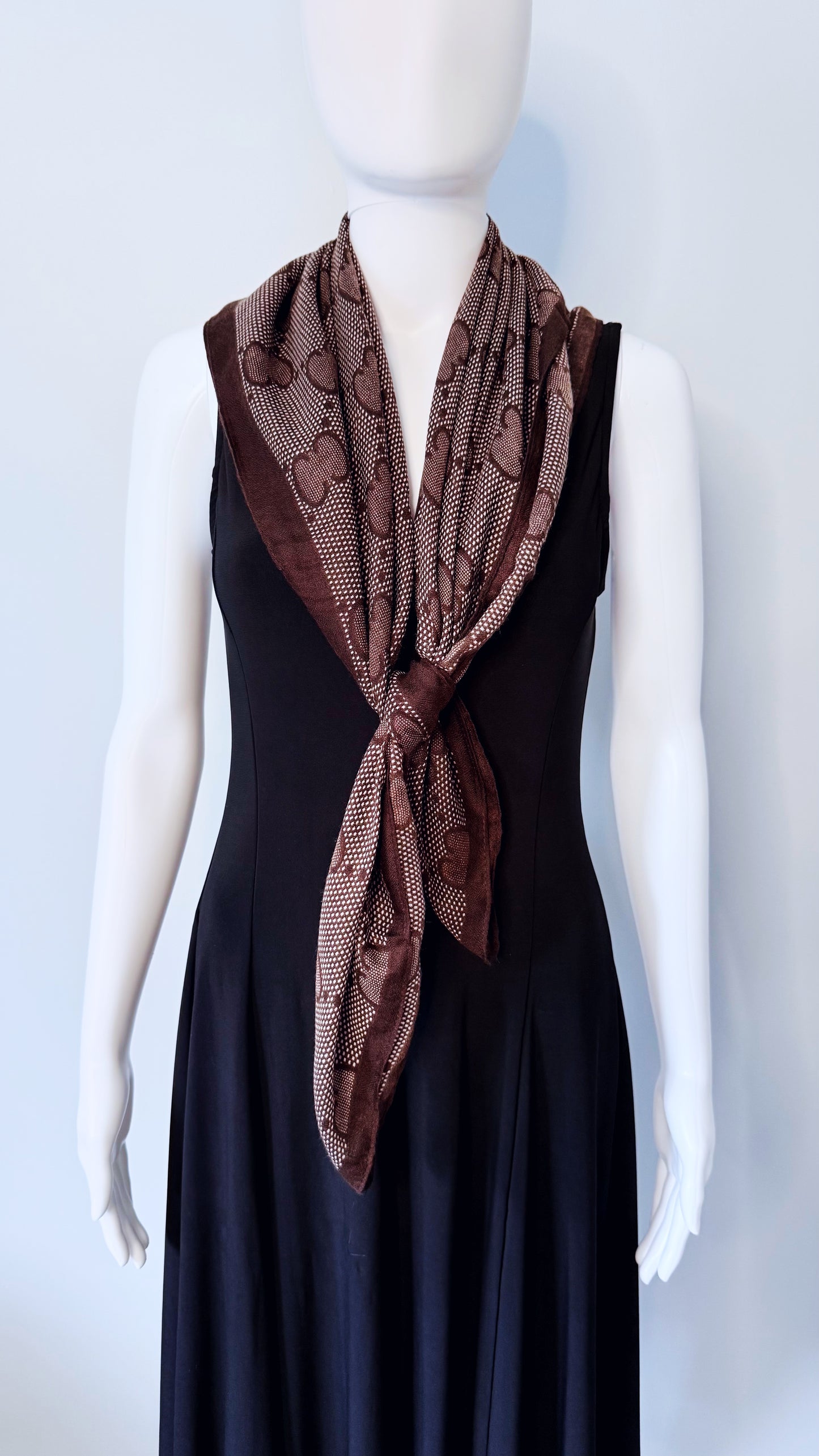 Brown Cotton Square Scarf