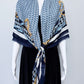 Navy Blue Blanket Cashmere feel Square Scarf