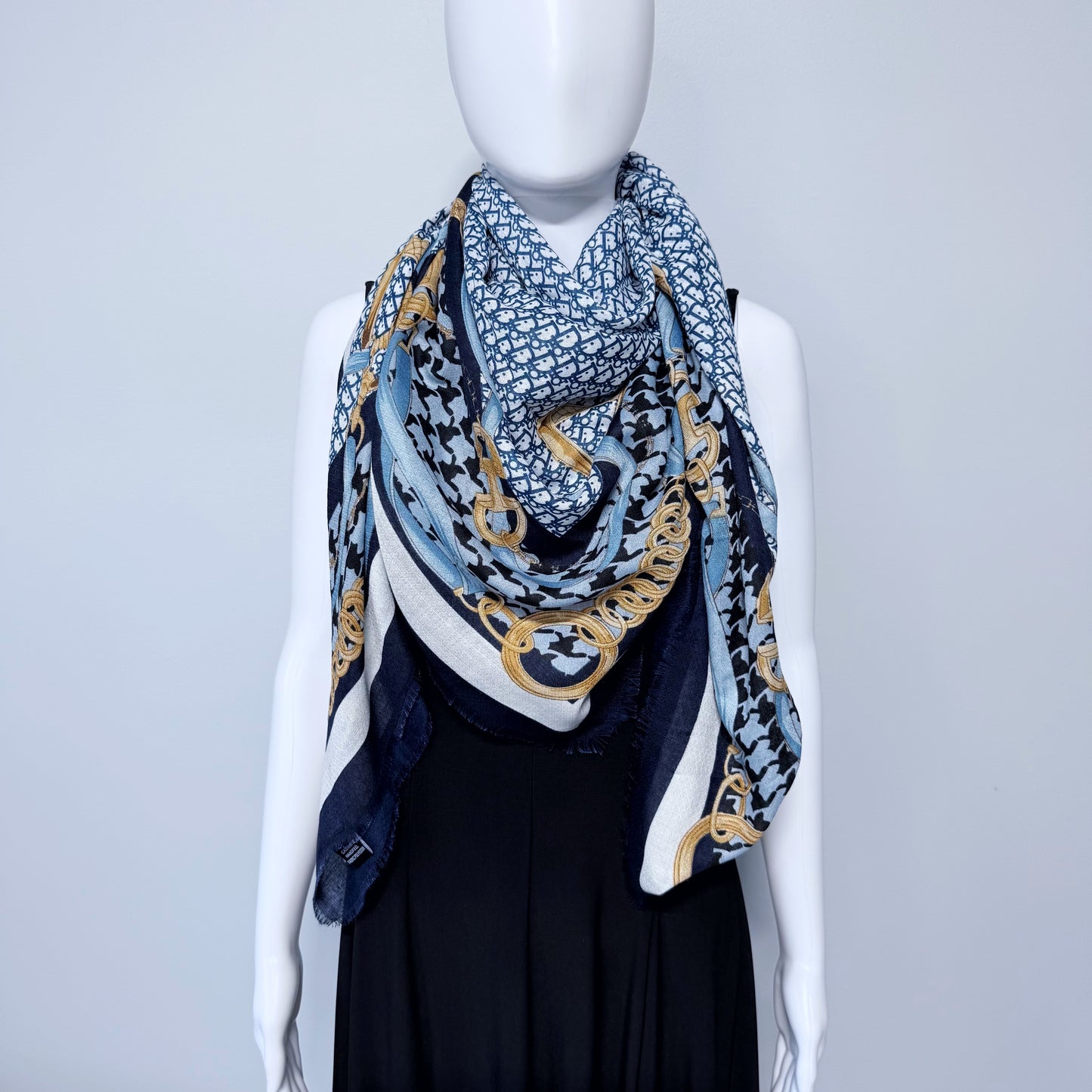 Navy Blue Blanket Cashmere feel Square Scarf