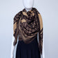 Brown Flower Blanket Cashmere feel Square Scarf