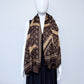 Brown Flower Blanket Cashmere feel Square Scarf