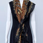 Black Flower Blanket Cashmere feel Square Scarf