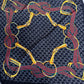 Black Silk Feel Pleated Scarf With Rhinestones