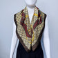 Brown Silk Feel Pleated Scarf With Rhinestones