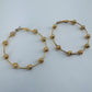 Hoop Earrings With Textured Hammered Beads