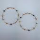 Bi Hoop Earrings With Hammered Beads