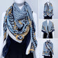 Navy Blue Blanket Cashmere feel Square Scarf