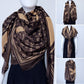 Brown Flower Blanket Cashmere feel Square Scarf