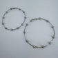 Bi Hoop Earrings With Hammered Beads