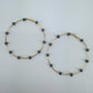 Bi Hoop Earrings With Hammered Beads