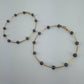 Bi Hoop Earrings With Hammered Beads