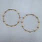 Bi Hoop Earrings With Hammered Beads
