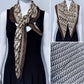 Brown Silk Feel Pleated Scarf With Rhinestones