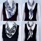 Blue or Black Print Faux Silk Scarf / Bandana