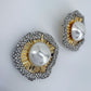 Pearl Post Back and Rhinestone Earrings