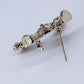 Corrugated Cross Brooch with Rhinestones