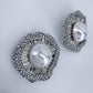 Pearl Post Back and Rhinestone Earrings