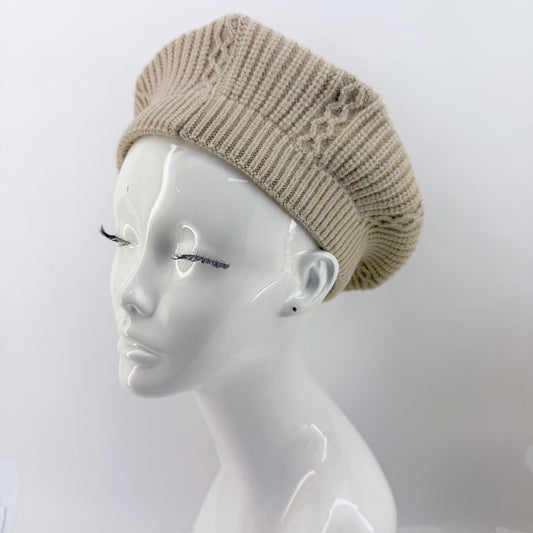 Solid Beige Color Beret/Tam