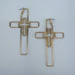 Hoop Cross Design Earrings With Cross Rhinestones Design