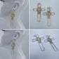 Hoop Cross Design Earrings With Cross Rhinestones Design