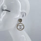 Post Back Earrings With Double Circle Design With Rhinestones Dangle