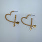 Arrow Heart Shape Hoop Design Earrings