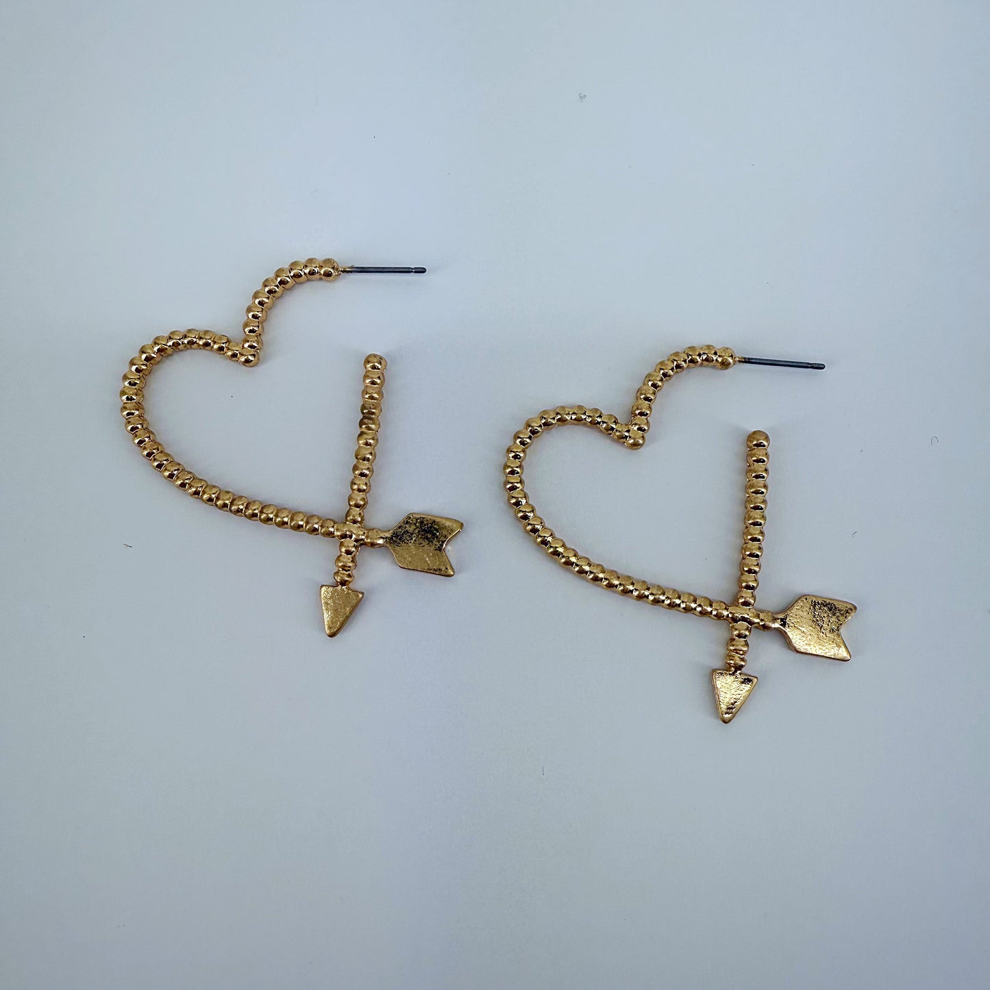 Arrow Heart Shape Hoop Design Earrings