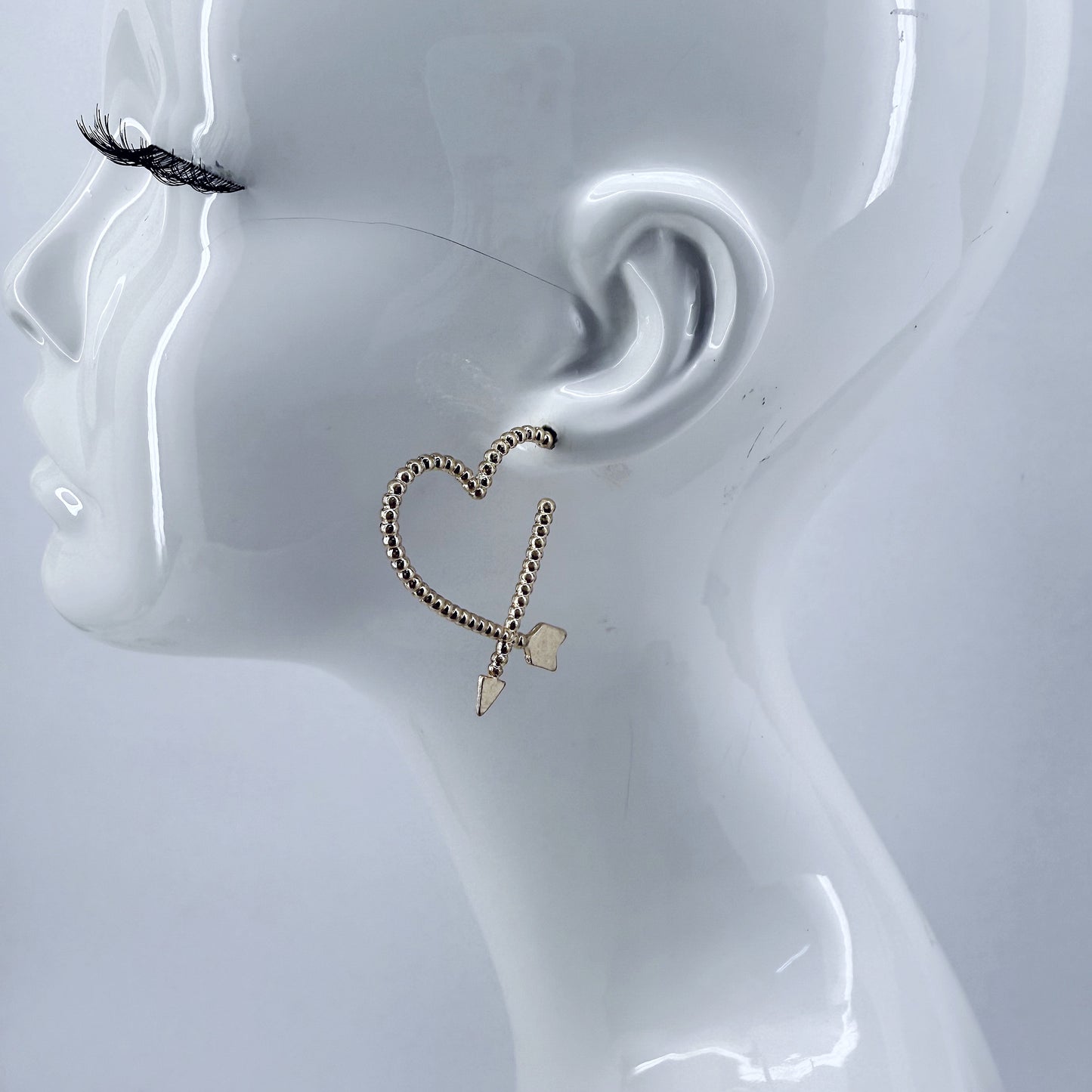 Arrow Heart Shape Hoop Design Earrings