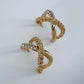 Infinity Hoop Gold Finish With Rhinestones Earrings