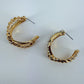 Infinity Hoop Gold Finish With Rhinestones Earrings