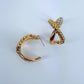 Infinity Hoop Gold Finish With Rhinestones Earrings