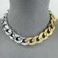 Acrylic Two Color Tone Gold And Silver Chain Necklace