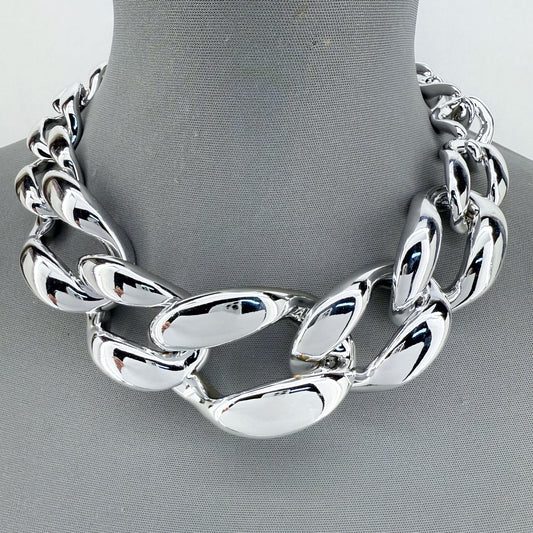 Silver Chunky Link Necklace