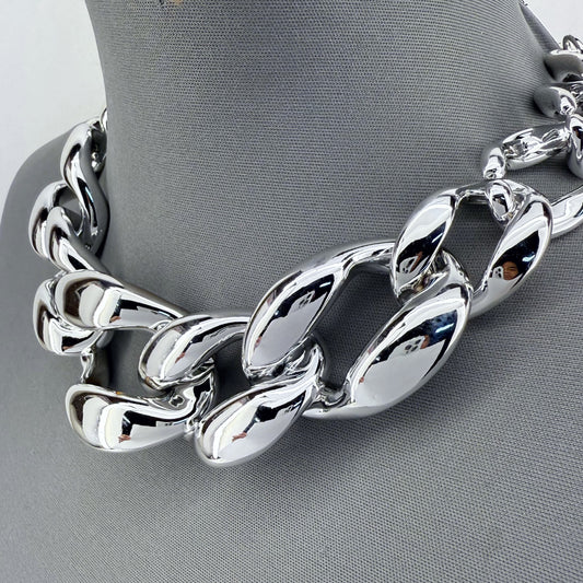 Silver Chunky Link Necklace